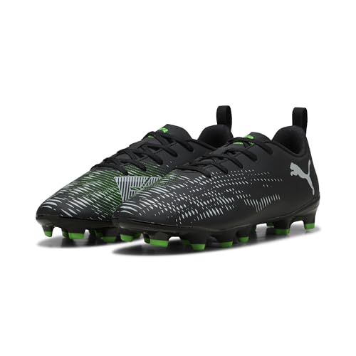 PUMA - Future 8 Play FG/AG JR, Zapatillas de fútbol Unisexo, PUMA Black-PUMA Silver-Fluo Green,
