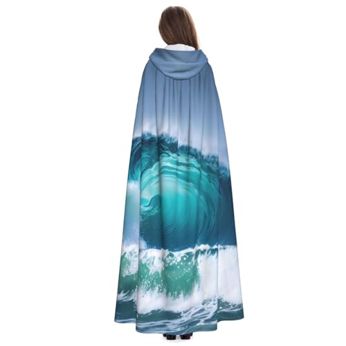 Cape à capuche Halloween motif vagues océan coupe fluide originale