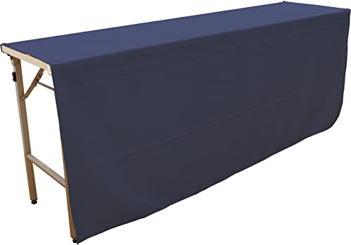 のれん工房 防炎 テーブルクロス 無地 イベント 展示会 説明会 125cm×180cm テーブルカバー 業務用 全14色 ダークブルー 98088