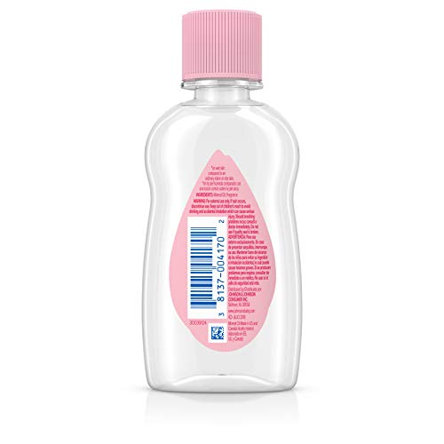 Image of Johnson's Baby Oil, Pure Mineral Oil to Prevent Moisture Loss, Hypoallergenic, Original 3 fl. oz (Pack of 2)