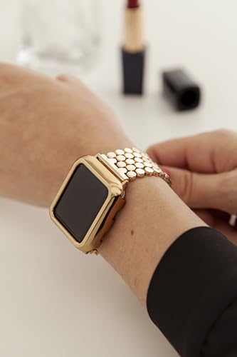 Image of My Pretty Strap - Compatible Apple Watch Band Strap, Stainless Steel Fashion iWatch Replacement Strap- Easy Resizing, No Tool Needed, Fits Most Wrists- Series 1-11, SE and Ultra