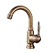 Produktbild KHLMSRXJ Wasserhahn, Badezimmer-Wasserhahn, Kalt- und Warmwasserhahn, Badezimmer-Waschbeckenhähne Retro, Antike Waschtischhähne heiß und kalt, Mischbatterie mit 360 ° schwenkbarem Auslauf,
