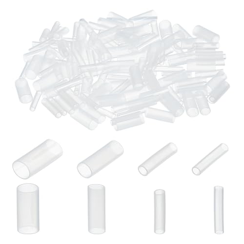 NBEADS 120 pieza de Puntas de Cordones de Plástico, 4 estilos de Tapones de Extremo de Paracorda, Puntas de Repuesto de Agujetas para Reparaciones Y Diseños de Bricolaje, Claro