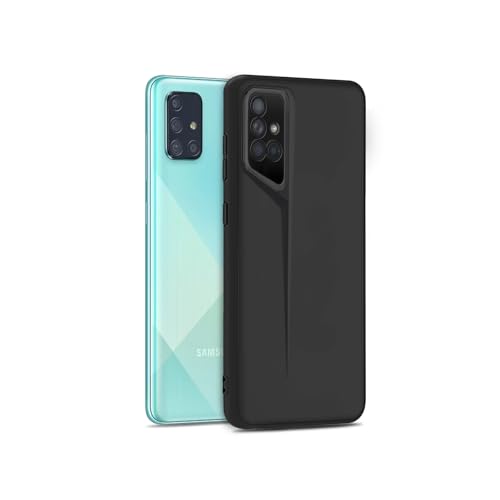 Image of Amazon Brand - Solimo Ultra-Thin Blade Runner Series Matte Finished Camera Protection Soft Back Cover for Samsung Galaxy A71 - Black