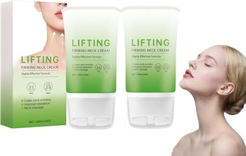 Crema reafirmante y tensora para el cuello, crema hidratante para piel con aspecto arrugado o flácido, reduce las líneas de expresión, tratamiento hidratante antiarrugas para mujeres y hombres.