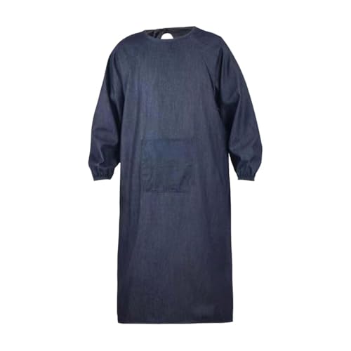 QSTDGVPW Delantal de Soldadura Versátil, Grueso, con Bolsillo, Manga Larga, Ideal para Cocina, Lavado de Platos, Jardinería, Soldadores Y Herreros, Longitud 120 Cm