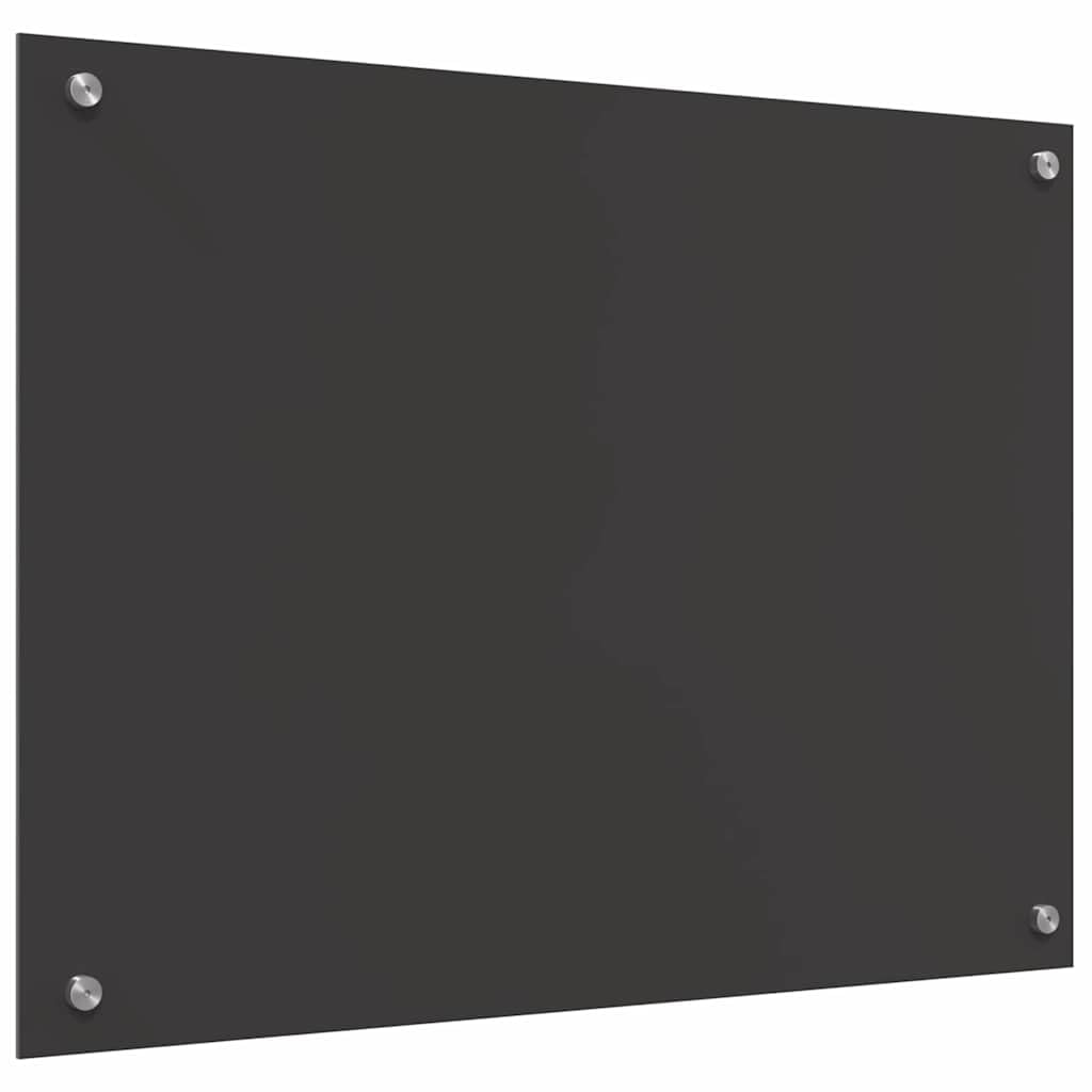 Tomostar Crédence de Cuisine en Verre, Fond de Hotte Protection Contre éclaboussures Dosseret de Cuisine Gris foncé 80x60 cm Verre trempé