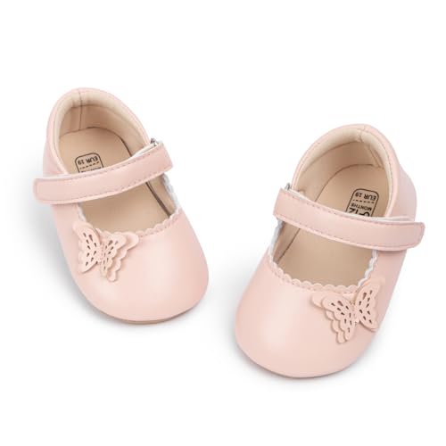 Image of Meckior Infant Baby Girl Sandals Soft Non-Slip Rubber Sole Handmade Princess Wedding Dress Shoes Toddler First Walkers