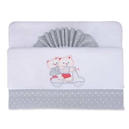 PEKITAS Bebe Bettwäsche-Set, 3-teilig, für Kinderbett, 50 x 80 cm, hergestellt in Portugal Cuna Weiß - Motorrad