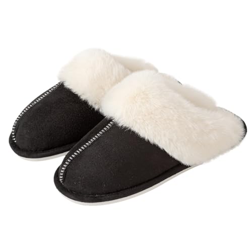 Pantuflas para mujer cómodas y abrigadas con pelaje sintético