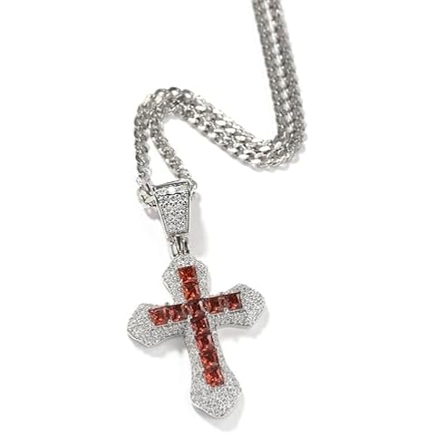 ZeaLian Iced Out Crystal Cross Necklace Cover