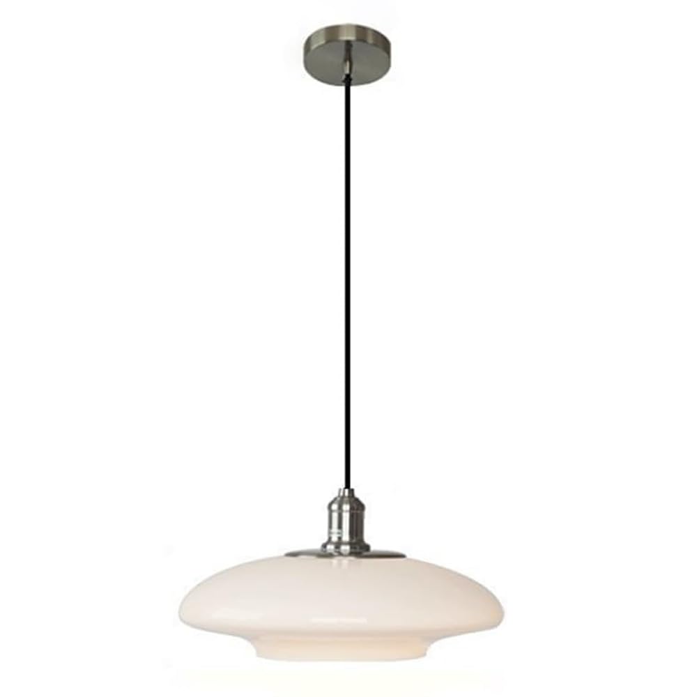 FAZRPIP Modern Glass Pendant Light, 1-light Industrial Hanging Pendant for Kitchen Island, Farmhouse, 40cm x 12cm (15.8in x 4.7in), White