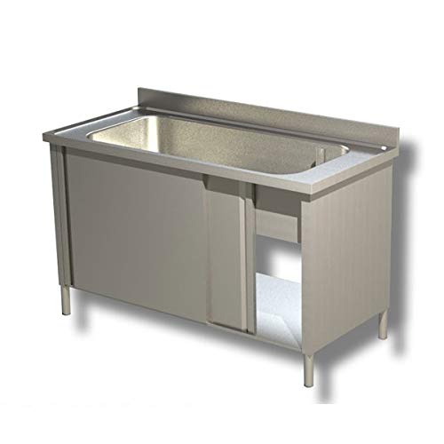 Lavapentole ad 1 vascone. Altezza Vasca cm. 35. • Prof. 60-120x60x85H
