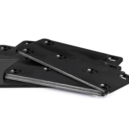 DOETYD 10 PCS Flat Brackets for Wood (80×40×2mm ),Stainless Steel Metal Flat Joining Plate Sleeper Brackets Mending Plates for Woodworking,Furniture Repair & Railway Sleeper Brackets(Black)