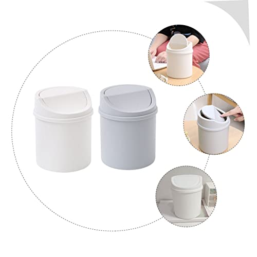 Mini canecas de basura con tapa 2 unidades 6.69x5.11x5.11 pulg miniatura 6