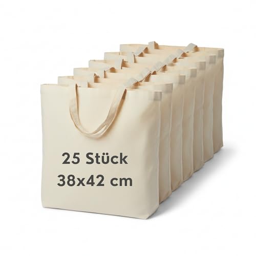 Cloud Pillow Baumwolltasche 38 x 42 cm – Einkaufstasche aus 100% Baumwolle mit 144 g/m², ca. 70 cm langen Henkeln, unbedruckt für DIY, praktisch für Alltag, Uni und Büro, OEKO-TEX Standard 100