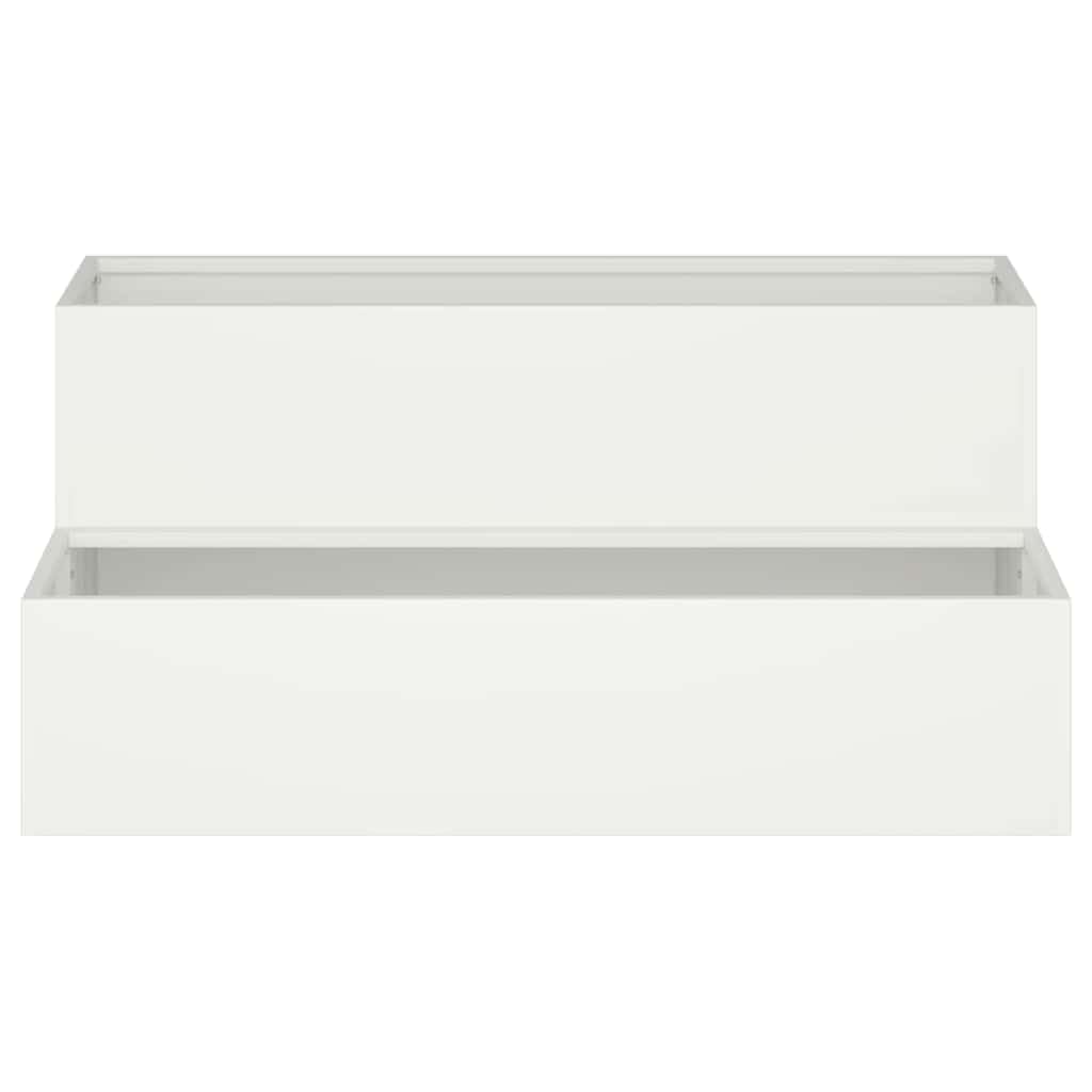 Doniczka ogrodowa Biała 100 x 60 x 45 cm Stal zimnogięta Odporna na warunki atmosferyczne do patio tarasu nowoczesna metalowa donica