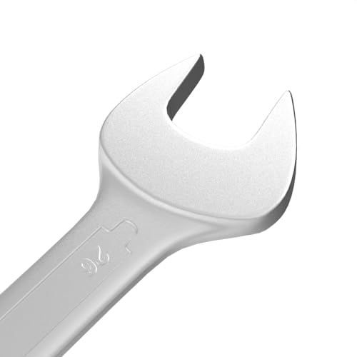 Image of Groz Combination Spanner 26 mm, Length 300 mm | DIN 3113 Standards | Chrome Vanadium, Matt Satin Chrome Combination Wrench Tool | CSP /DIN /26G