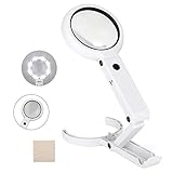 ENJOHOS 5X 11X Handlupe mit 8 LED Licht, Leselupe Tischlupe mit Faltbarem Ständer, für Lesen Inspektion Löten Handarbeiten Reparatur und Hobby