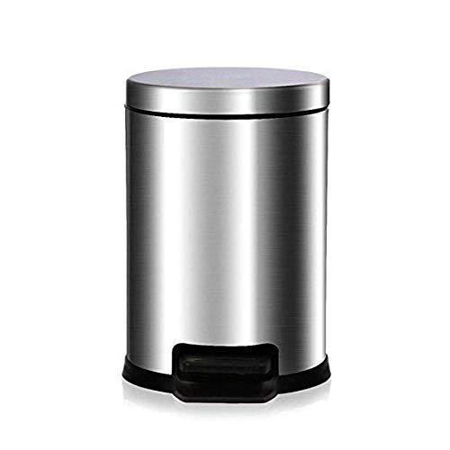 Poubelle en acier inoxydable haut de gamme de 12L avec couvercle protecteur et durable
