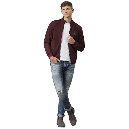 Image of Thomas Scott Men's | Solid | Full Sleeve | Regular Fit | Cotton Poly | High Neck | Zip Clouser | Knitted Sweatshirt