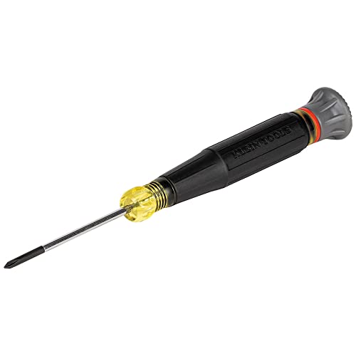 Klein Tools 6222 Mini Precision Screwdriver, #00 Phillips, Features Cushion-Grip Handle, Rotating Cap and Color Coded Ring, 2-Inch Shank