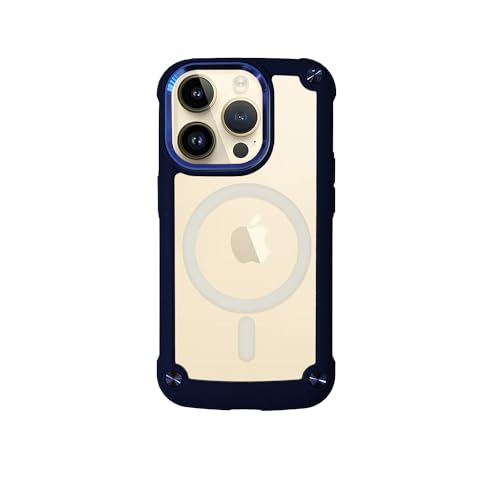 Image of AIBEX Compatible with Apple iPhone 15 Pro Case Purple Metal Bumper with Clear MagSafe Ring Back Tough Heavy Duty Protection Shockproof Protective Phone Cover Designed for Apple iPhone 15 Pro (6.1 inch)