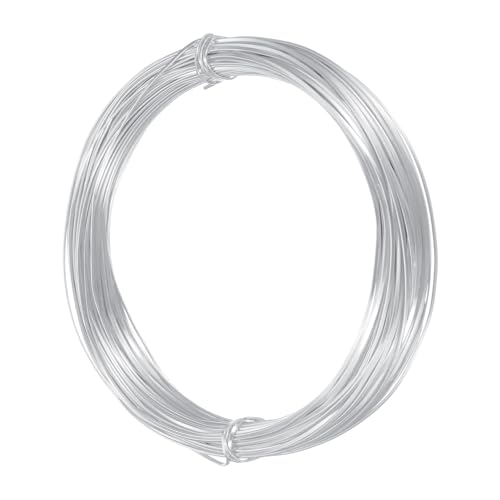 Alambre plano de aluminio uxcell para bisutería y manualidades, 30m tono plateado