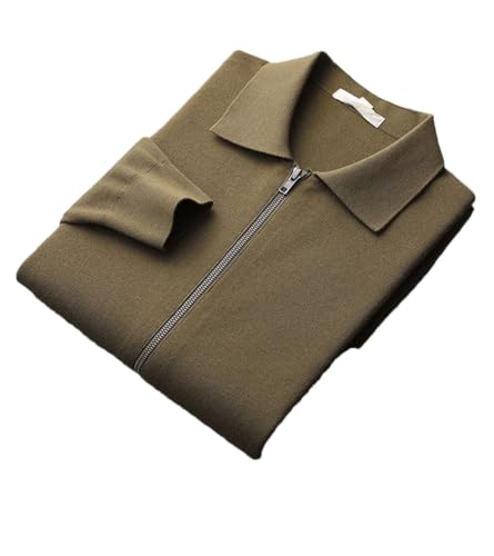 Men's Wool Cardigan Casual Knitted Lapel Sweater Men's Business Solid Color Sweater