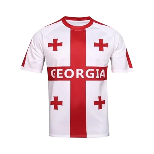 Tee-Shirt-Homme-Manche-Courte-Maillot-De-Foot-Imprimé-Couleur-Drapeau-Et-Letter-Boutique-du-Supporter-T-Shirt-Sport-Homme-Teeshirts.-Homme-Manche-Courte-Cadeau-Unisexe (Géorgie, M)