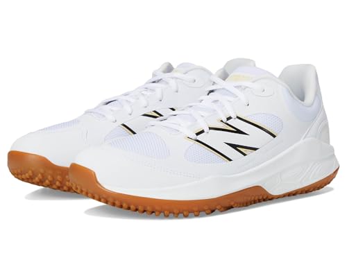 New Balance Men's Fresh Foam 3000 V7 Turf-Trainer Baseball Shoe, White/Black, 6.5