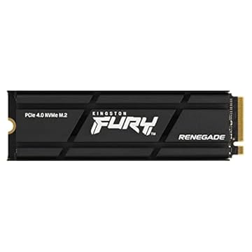 Kingston SSD interno para jogos Fury Renegade PCIe Gen 4.0 NVMe M.2 de 1 TB com dissipador de calor | Pronto para PS5 | Até 7300 MB/s | SFYRSK/1000G