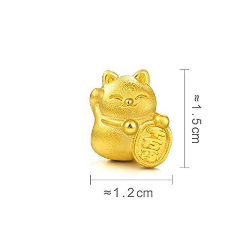 Chow Sang Sang 999 24K Solid Gold Maneki Neko Lucky Cat Charm Bracelet For Women And Girls 89164C (Maneki Neko Lucky Cat, 6.6 Inches, (17 Cm)) #TOP5