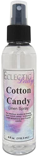 Cotton Candy Linen Spray (Double Strength), 2 ounces - Eclectic Lady Sheet and Linen Spray - No Artificial Colors, Parabens, or Preservatives - Long-Lasting Scent for Bed, Fabric & Pillow