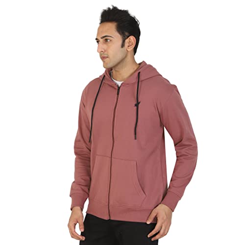 Image of D-GREEN Sweatshirt for Men Stylish Hoodie with Zipper and Full Sleeves Winter Wear