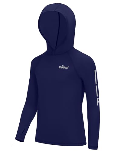 Blueleaf Boys Rash Guard Hoodie UPF 50+ Sun Protection Long Sleeve Fishing Shirt Quick Dry Kids SPF...