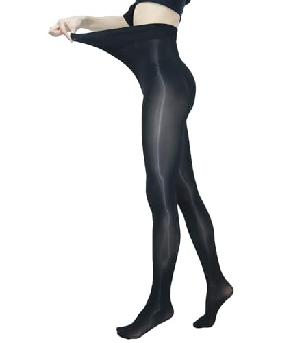 Image of Women's Oil Shiny Pantyhose High Waist Sheer Shimmer Tights Control Top Glossy Pantyhose for Women