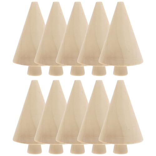 10Pcs Mini Unfinished Wooden Tree Ornaments, DIY...