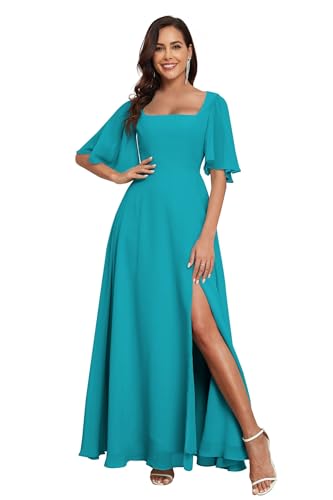 coral bridesmaid dresses for sale Coral Chiffon Long Mismatched Bridesmaid Dress, Dress B