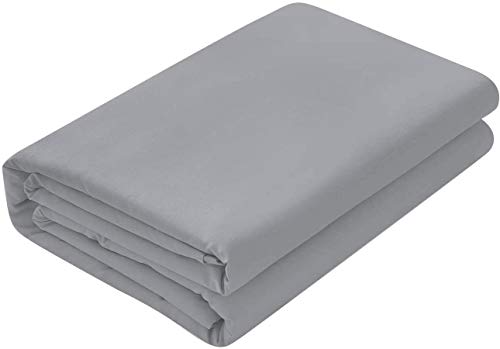 Image of Single Size Bed Sheet - 600 Thread Count Single Flat Sheet Only - Long Staple Egyptian Cotton Top Sheet Wrinkle & Fade Resistant - Silver