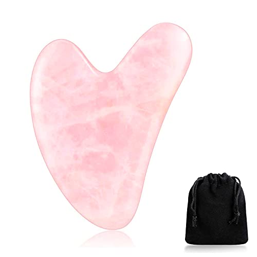 Gua sha quartz rose, Pierre jade, Pierre massage, Pierre de massage de grattage Gua Sha, Quartz Rose Guasha Conseil thérapie de massage pierres anti-âge anti-rides pour les femmes Cover