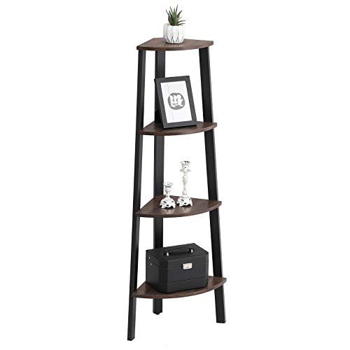 Image of VASAGLE 4-Tier Corner Shelf Stand, Modern Ladder Shelf