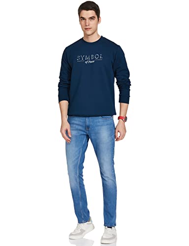 Image of Amazon Brand - Symbol Men Cotton Rich Light Weight Crew Neck Sweatshirt (Regular Fit)