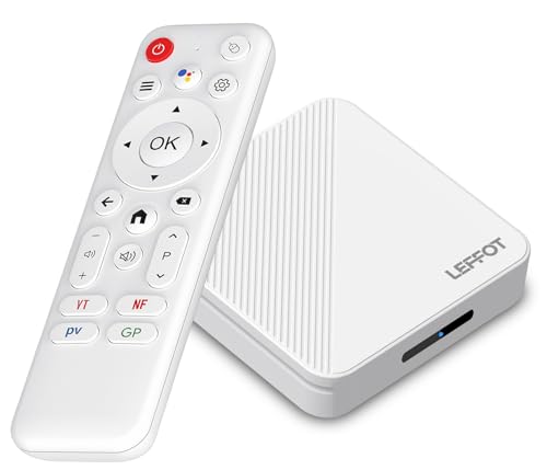 LEFFOT Android 13.0 TV Box, 4GB RAM 64GB ROM, M1 4K Ultra HD Home TV Streaming Media Player, 4K@60Hz Video Output, Support 2.4G & 5G WiFi 6, BT 5.4, HDR10, 3D, Rockchip RK3518 Quad-Core A53 CPU