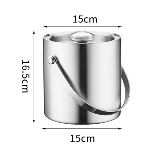 Cubo de hielo de acero inoxidable con aislamiento térmico y tapa elegante 3