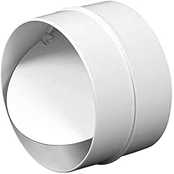 Valvula Antirretorno Extractor Baño 125mm No Retorno Tubo Conexión PVC Blanco Redondo Reja