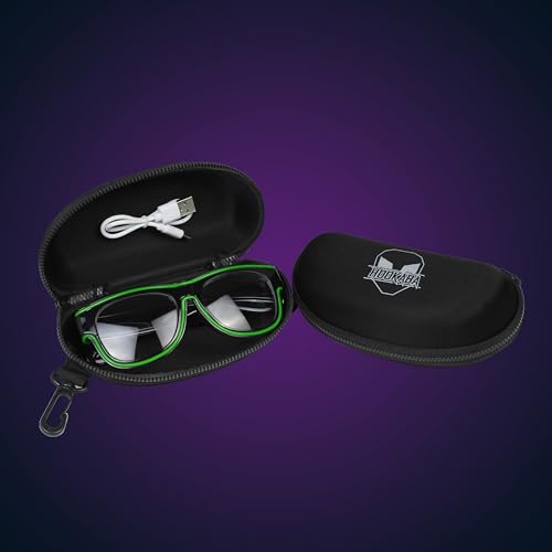 Image of Hookaba LED Jam Shade Party Glasses | Unisex Wireless Light-Up for DJ Night, Live Concerts, Halloween, Birthdays | Neon Specs for Boys, Girls, Kids | Dynamic Colors for Carnival & Clubbing