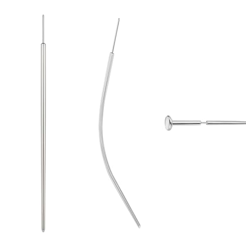BodyAce 14G 16G 18G 20G Piercing Taper, Stainless Steel Threadless Insertion Pin Screw On Assistant Tool, Curved Body Piercing Stretching Kit for Ear/Nose/Navel/Lip/Eyebrow, 14G, 16G, 18G, 20G