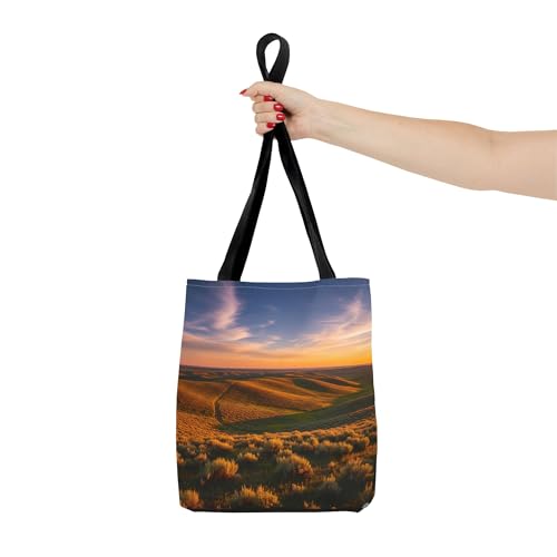 Amber Sagebrush Wyoming – Golden Sage Under Endless Western Skies Premium Tote Bag with Reinforced Stitching4