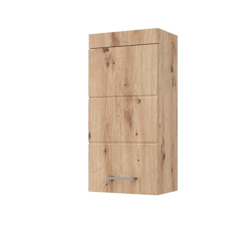 Vicco Badschrank Luna, Eiche Wotan, 37 x 77 cm, zur Wandmontage, kombinierbar mit weiteren Luna Möbeln